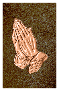 DF35T 516 CP SH BR Copper Praying Hands Shimmer Brown Background